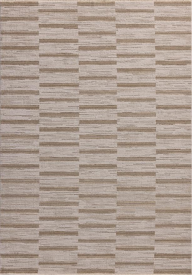 Loloi Amber Lewis Cali Collection CIL-04 Ivory/Tobacco 2'-7" x 10'-0", .25" Pile Height, Runner Rug