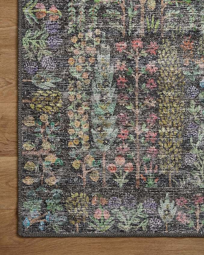 Loloi Rifle Paper Co. Maison Collection MAO-07 Charcoal 2'-6" x 9'-6", .19" Pile Height, Runner Rug