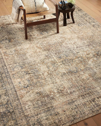 Loloi Amber Lewis Morgan Collection MOG-01 Sunset/Ink 2'-0" x 5'-0" 38" Thick Accent Rug feat. CloudPile, Neutral, Room Décor, Vintage Inspired, Livingroom, Bedroom, Dining Area
