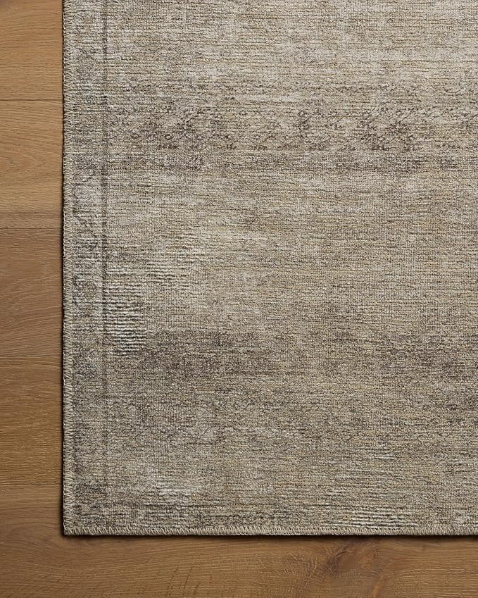 Loloi Amber Lewis Cambria Collection CBR-01 Ash/Bark 7'-6" x 9'-6" Area Rug Jute, Neutral, Vintage Style, Antique Tone, Living, Bedroom, Dining, Carpet