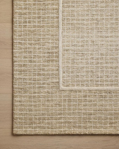 Loloi Chris Loves Julia Briggs Collection, Wheat & Ivory, 2'-3" x 3'-9" Accent Rug – Minimal Gritted Design Area Rugs for Living Room Bedroom Entryway & Hallway No Shed High Traffic Home Decor Rug
