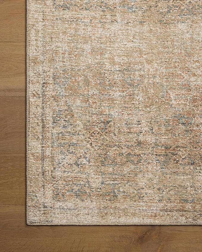 Loloi Amber Lewis Cambria Collection CBR-08 Ocean/Brick 2'-6" x 12'-0" Runner Rug Jute, Neutral, Vintage Style, Antique Tone, Living, Bedroom, Dining, Carpet