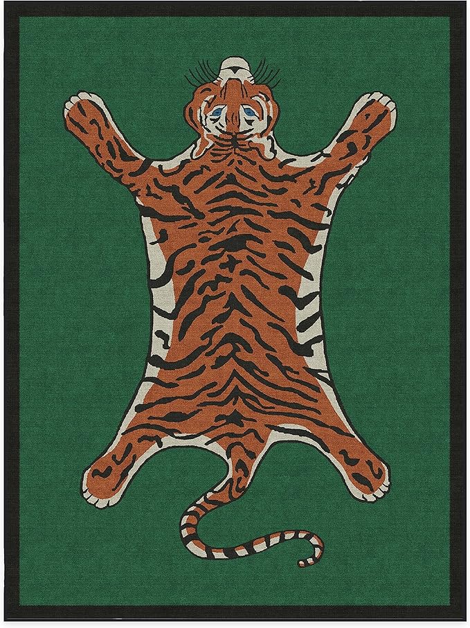 RUGGABLE x Jonathan Adler Washable Modern Area Rug – Tiger Emerald 9x12, Stain-Resistant, Non-Slip – Large Machine Washable Rugs for Living Room, Bedroom, Hallway, Entryway & Office–with Standard Pad