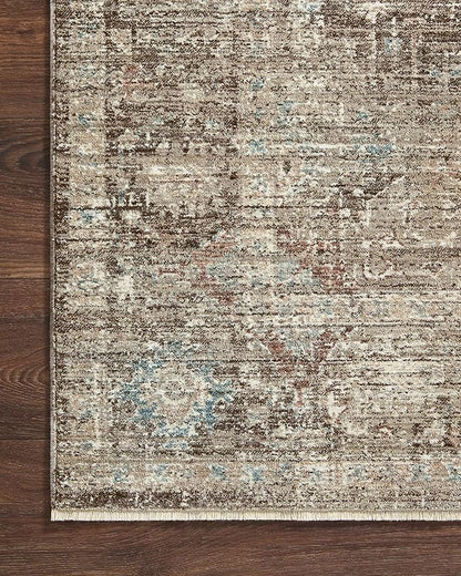 Loloi Magnolia Home by Joanna Gaines Millie Collection MIE-03 Charcoal/Dove 2'-7" x 14', .25" Pile Height, Runner Rug