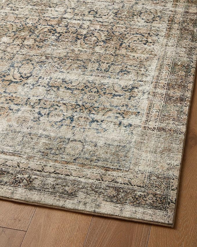 Loloi Amber Lewis Morgan Collection MOG-02 Navy/Sand 2'-0" x 5'-0" Accent Rug, Neutral Area Rug for Room Décor, Vintage Rug Inspired, Soft Area Rug for Living Room, Bedroom, Dining Area