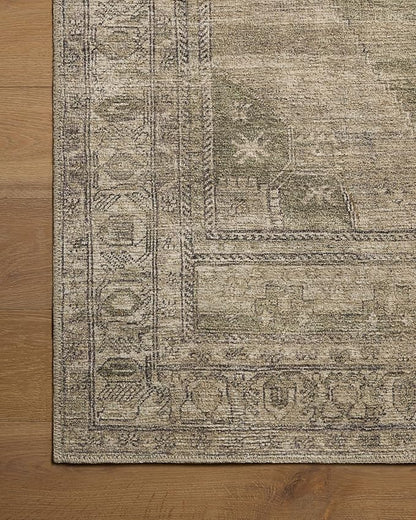 Loloi Amber Lewis Cambria Collection CBR-03 Sand/Olive 7'-6" x 9'-6" Area Rug Jute, Neutral, Vintage Style, Antique Tone, Living, Bedroom, Dining, Carpet