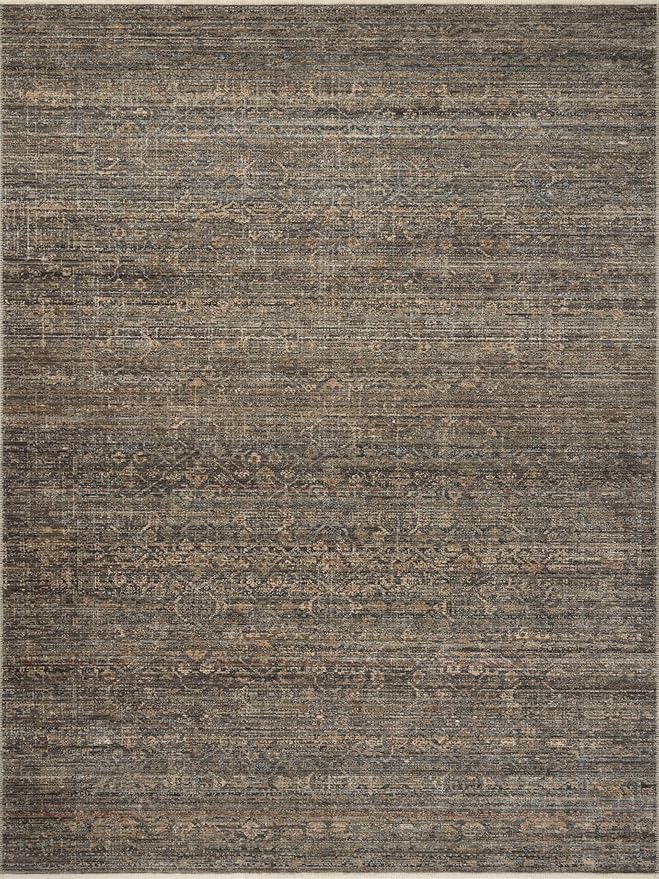 Loloi Amber Lewis Molly Collection MOL-05 Lagoon/Natural 9'-6" x 13'-6" Low Pile Area Rug