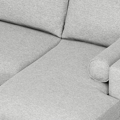 SIMPLIHOME Morrison Right Sectional Sofa in Woven-Blend Recycled Polyester Fabric, Mist Grey, 102-inches Wide, L-Shaped Couch with Right Chaise for the Living Room and Family Room