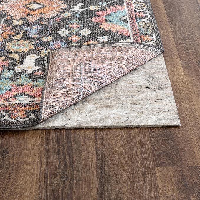 Mohawk Home 2' 2" x 10' Non Slip Grip Rug Pad 1/2" Thick Dual Surface Felt Cushion + Rubber Gripper - Safe for All Floors