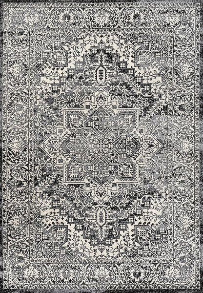 JONATHAN Y Vintage Medallion Indoor Area Rug Black 5X8, Modern Boho for Living Room, Bedroom, Kitchen, Office, Easy-Cleaning, High Traffic, Pet-Friendly, Non-Shedding MDP100D-5