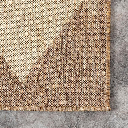 Nuloom Outdoor Performance Collection Sabina Brown/Ivory, 8' Square, Soft and Cozy, High Traffic, Stain Resistant, Easy Clean, Durable Area Rug for Indoor/Outdoor Patio, Deck, Porch, Garden, Courtyard