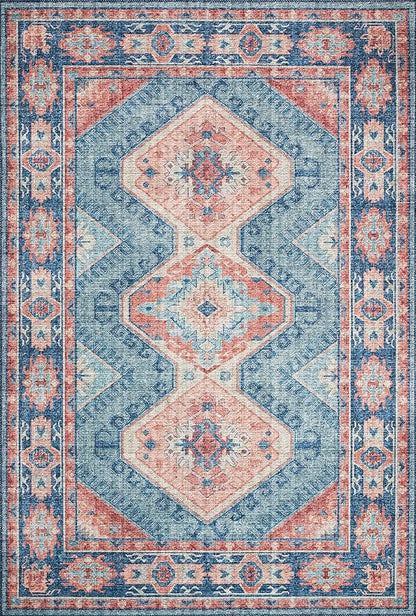Loloi Skye Collection SKY-03 Turquoise/Terracotta 2'-6" x 10'-0" Runner Rug