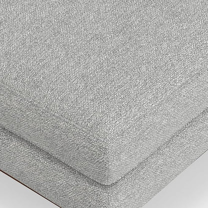 SIMPLIHOME Morrison 33-inch Wide Table Ottoman in Mist Grey Woven-Blend Fabric, Multifunctional Footrest, Coffee Table, or Extra Seating for Living Room, Mid-Century Modern Style