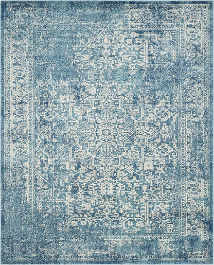 SAFAVIEH Evoke Collection 12' x 18' Blue/Ivory EVK256C Oriental Distressed Non-Shedding Living Room Bedroom Dining Home Office Area Rug