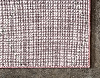 Unique Loom Trellis Frieze Collection Area Rug - Geometric (8' x 10', Light Pink/ Ivory)