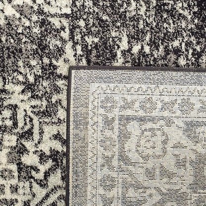 SAFAVIEH Area Rug 8x10 - Evoke Collection - Large - Black & Grey, Distressed Design, Non-Shedding & Easy Cleaning, Ideal for Living Room, Bedroom, Dining Space (EVK256R)