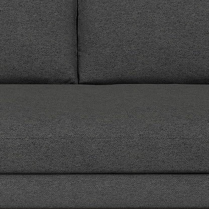 SIMPLIHOME Morrison 72-inch Wide Sofa in Charcoal Grey Woven-Blend Fabric, Handcrafted Mid-Century Modern Loveseat for Living Room or Family Room, Single Bench Cushion, Bolster Pillows
