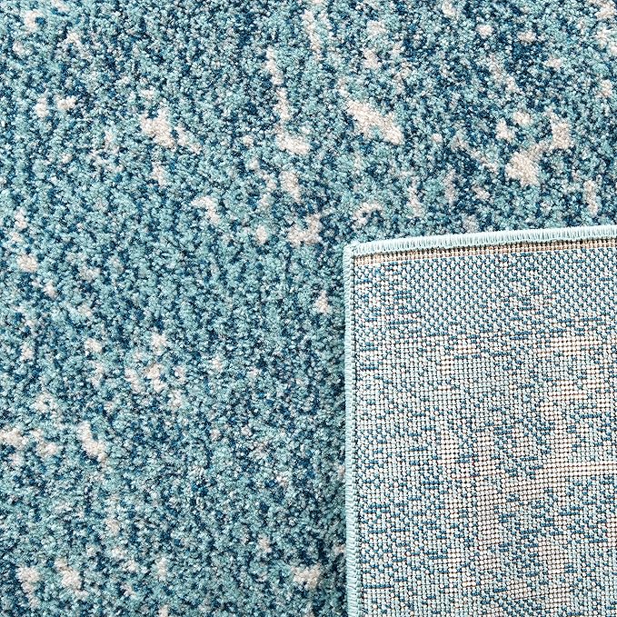SAFAVIEH Evoke Collection 2'2" x 17' Blue/Ivory EVK256C Oriental Distressed Non-Shedding Living Room Bedroom Runner Rug