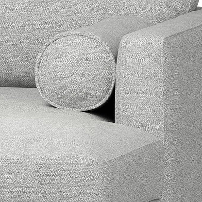 SIMPLIHOME Morrison Right Sectional Sofa in Woven-Blend Recycled Polyester Fabric, Mist Grey, 102-inches Wide, L-Shaped Couch with Right Chaise for the Living Room and Family Room