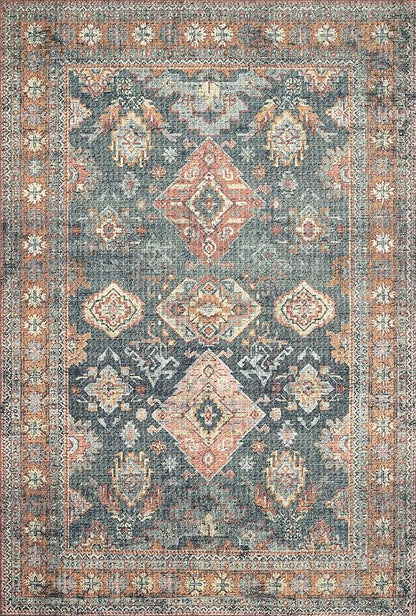 Loloi II Skye Collection SKY-10 Sea/Rust 2'-3" x 3'-9" Accent Rug