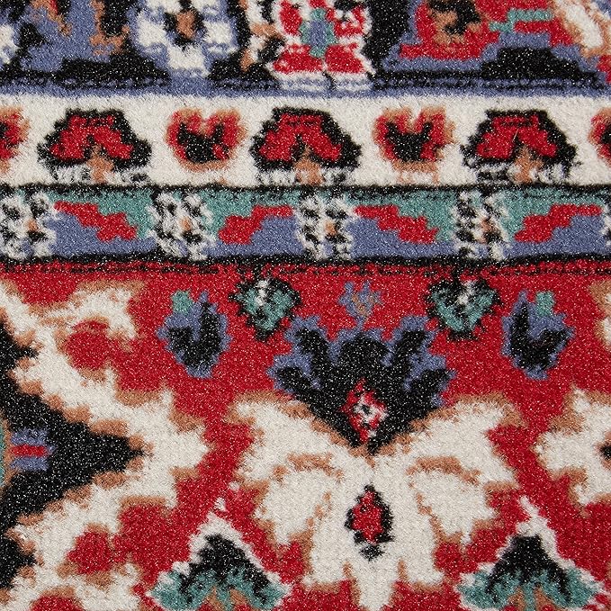 Home Dynamix Premium Sakarya Traditional Medallion Border Area Rug, Claret, 1'9"x7'2" Runner
