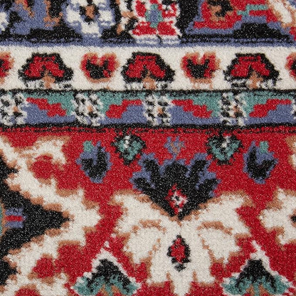 Home Dynamix Premium Sakarya Traditional Medallion Border Area Rug, Claret, 1'9"x7'2" Runner