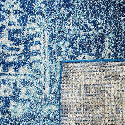 SAFAVIEH Evoke Collection 2'2" x 11' Navy/Ivory EVK256A Oriental Distressed Non-Shedding Living Room Bedroom Runner Rug